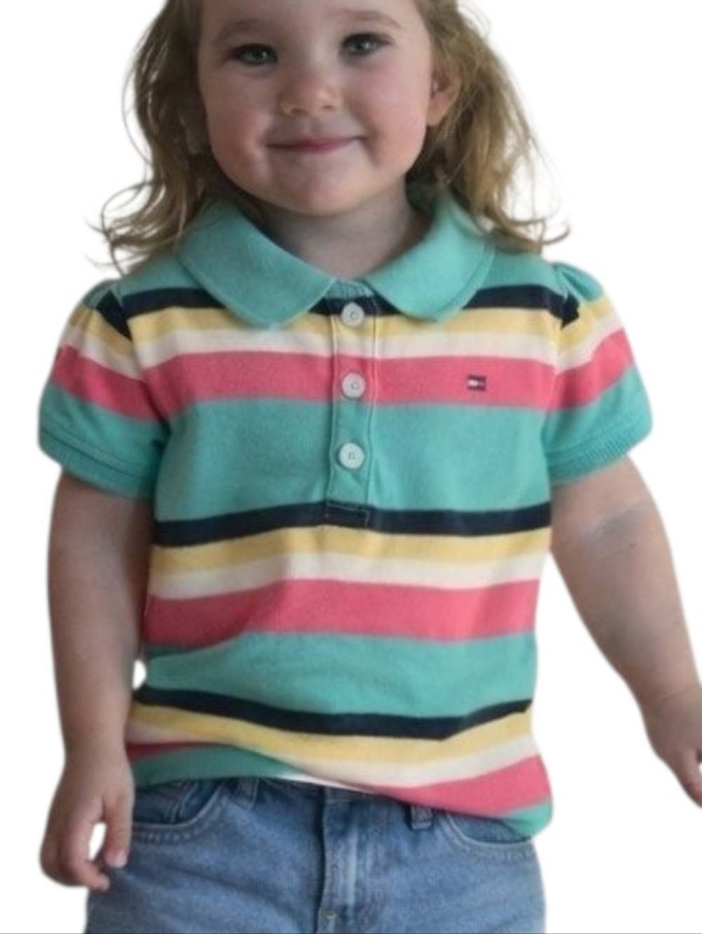 Tommy Hilfiger Girls Cap Sleeve Stripe Polo
